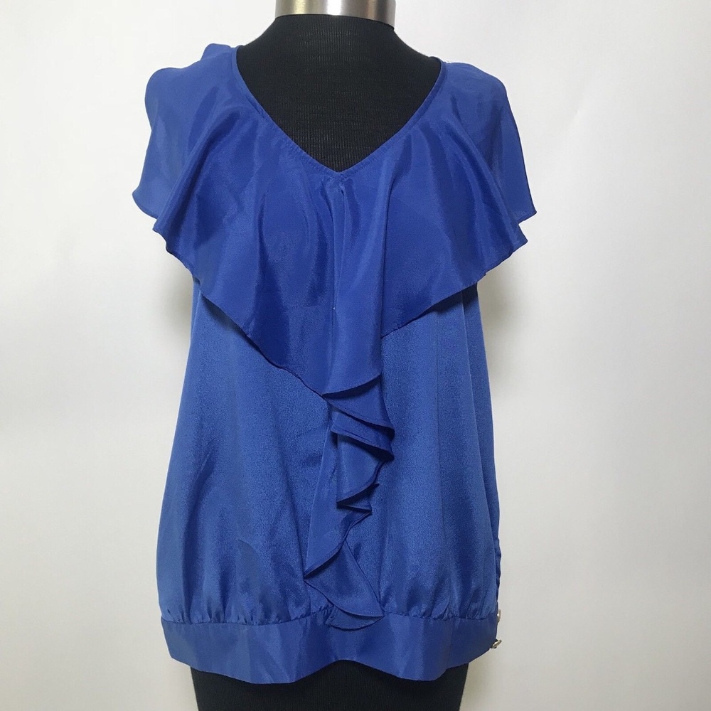 Banana Republic Front Ruffle Top Sleeveless Medium